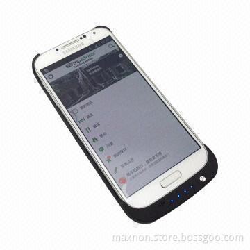Power Bank Cases for Samsung Galaxy S4/I9500, with Screen, Leather Cover, Kick Stand